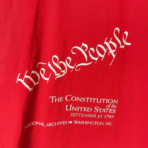 Vintage 80s Large Red Soffe Single Stitch USA T-Shirt We The People Unisex Fit - Picture 5 of 14